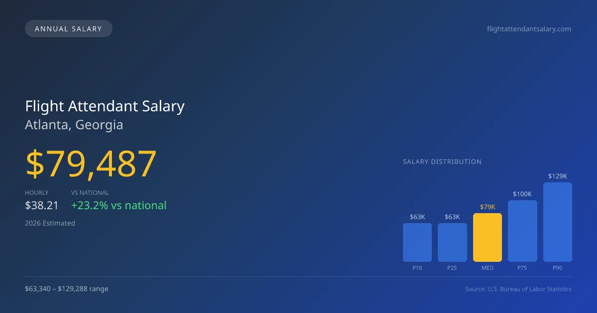 Flight Attendant Salary in Atlanta, GA — 2026 est., based on 2025 BLS