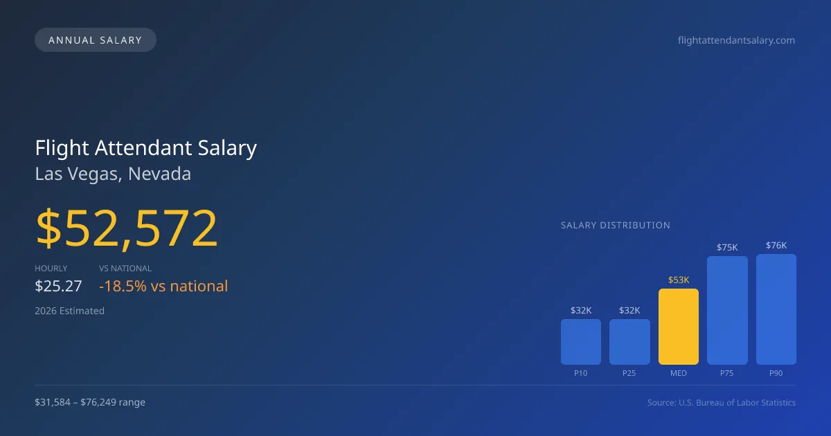Flight Attendant Salary in Las Vegas, NV — 2026 est., based on 2025 BLS