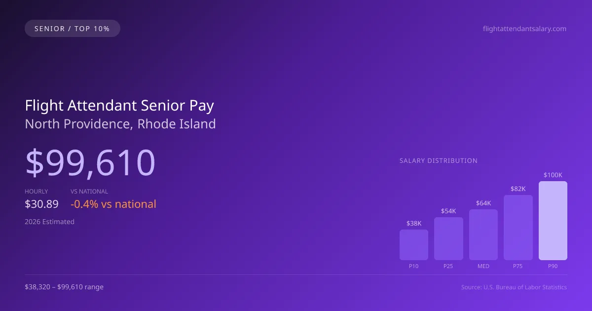 Flight Attendant Senior Salary in North Providence, RI — 2026 est., based on 2025 BLS